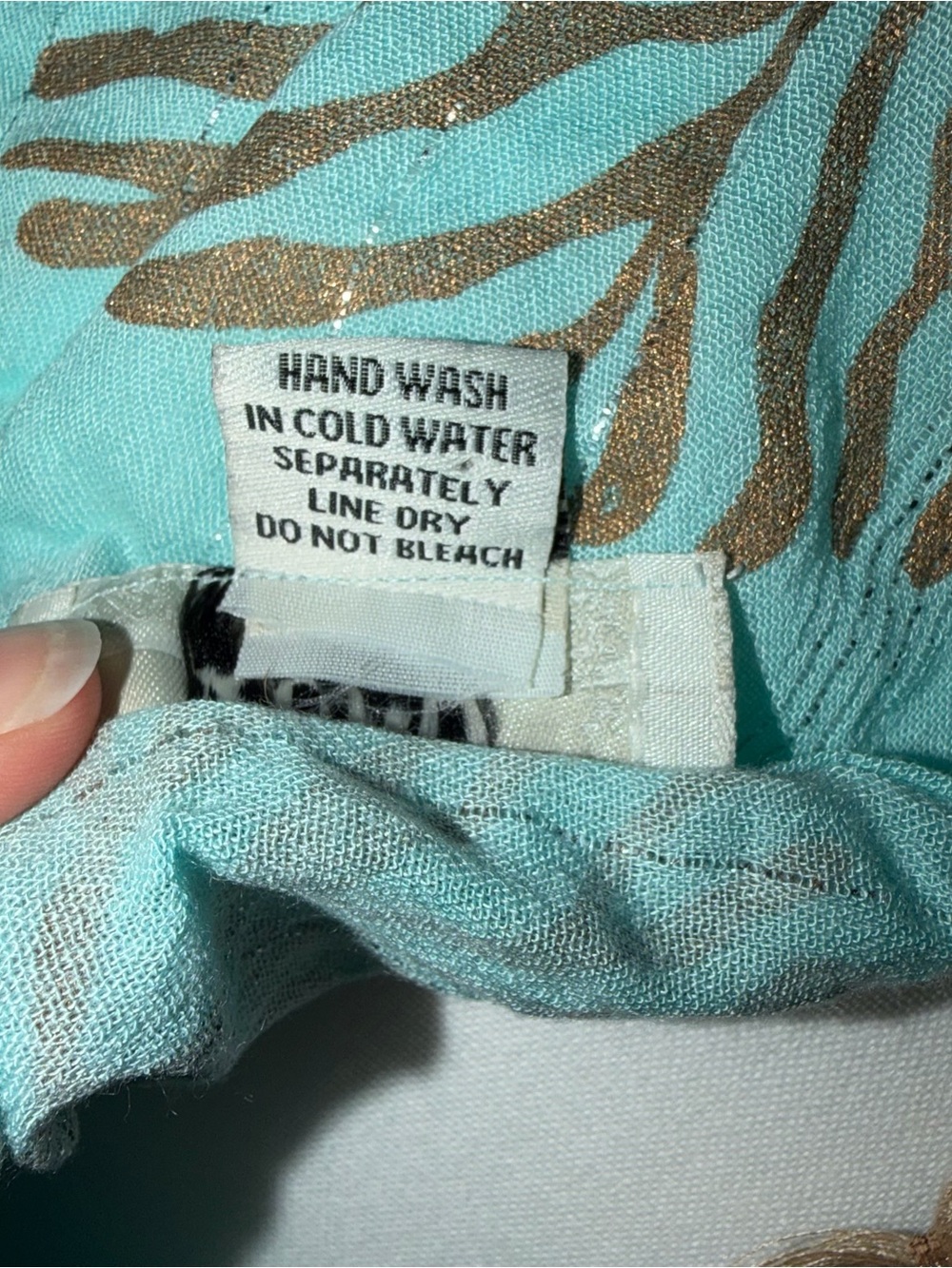 Zury Turquoise Maxi Dress with Gold Medallion Print and Tassel Tie 100% Viscose - Picture 9 of 11
